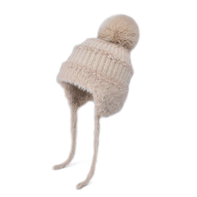 Polyester Knit Hat With Earmuffs For Men And Women Casual Warmth For Winter Outdoor Activities