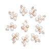 10PCS DIY Craft Hat Accessories Flower-shaped Pearl Button Headwear Clip Rhinestone Buttons Pearl Hairpins