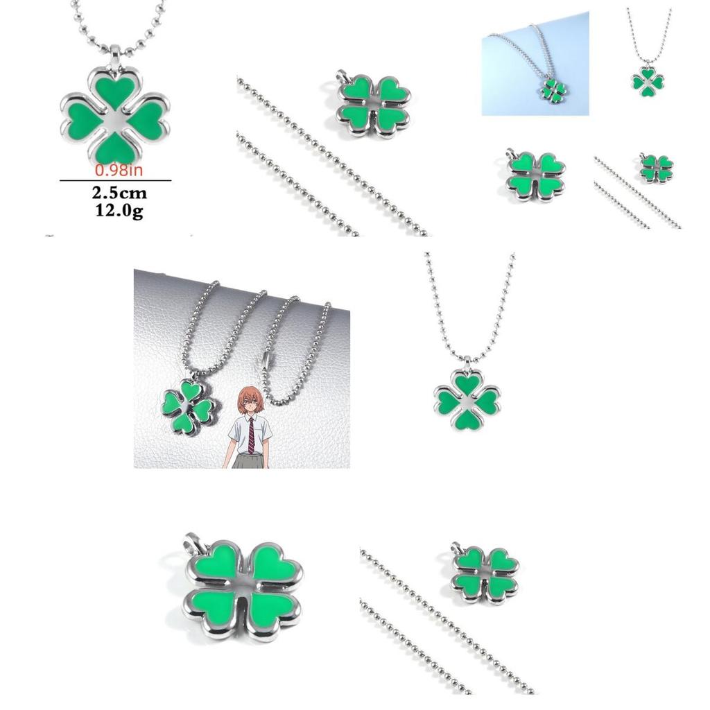 Unique Four Leaf Clover Pendant Necklace Tokyo Avenger Cosplay Decor Gift For Girl