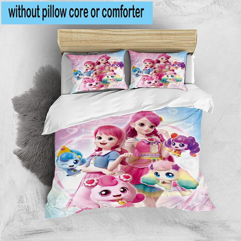Heartsping Doll And Friends Fantasy 3pcs Bedding,Including 1pc Duvet Cover And 2pcs Pillowcases Perfect for Christmas,Ideal for Bedroom, Dormitory