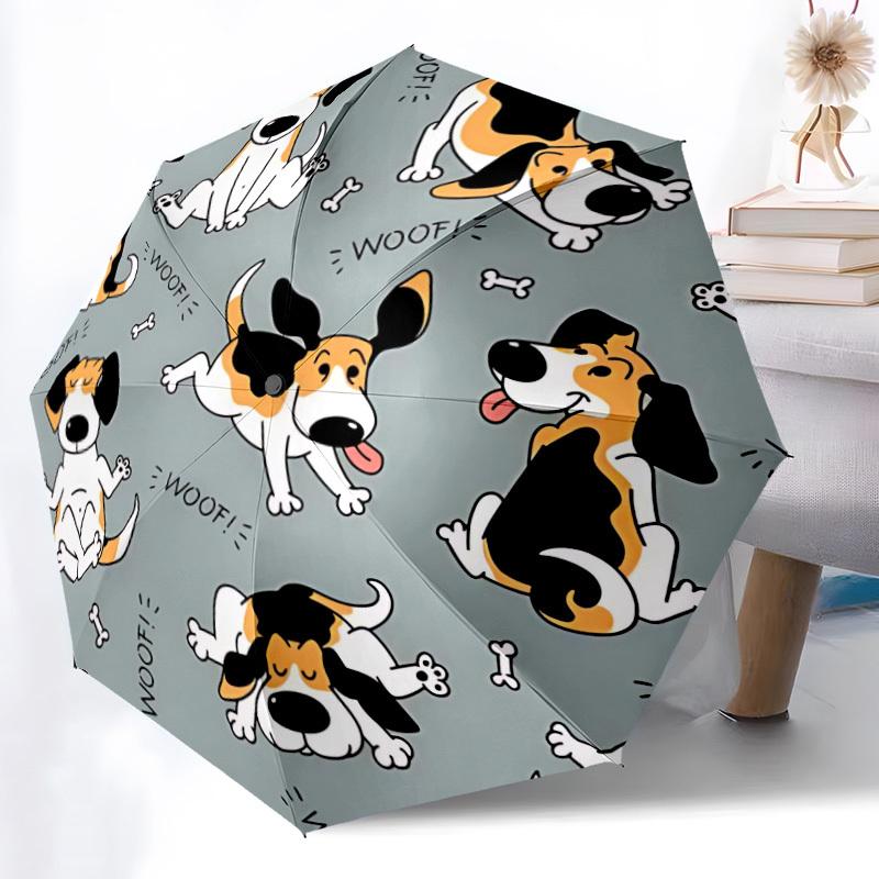 1 Stück Hunde Knochen Automatisches Öffnen/Schließen Regenschirm, Winddicht, Faltbarer Kompakter Regenschirm mit Leichtem Design für Damen/Herren161
