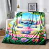 Custom 1pc Stitch's Magical Garden Blanket, Soft And Comfortable Blanket, Casual Warm, Camping Travel Blanket, Birthday Gift Q910248