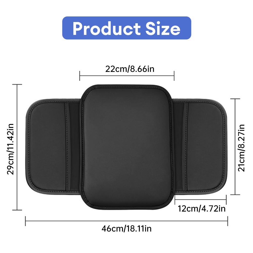 Car Armrest Box Height Pad Universal Leather Armrest Cushion with Pocket Central Memory Cotton Elbow Support Armrest Storage