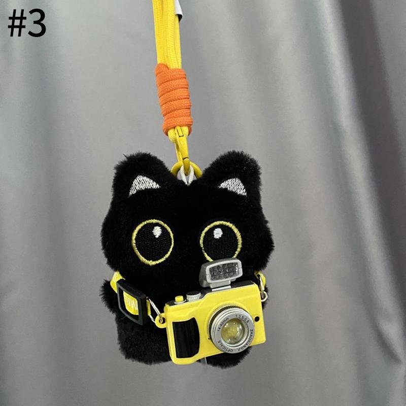 Black Cat Keychain Accessories Plush Stuffed Kitten Pendant Kawaii Cat Couple Keyrings Bag Charm Birthday New Year Party Favors
