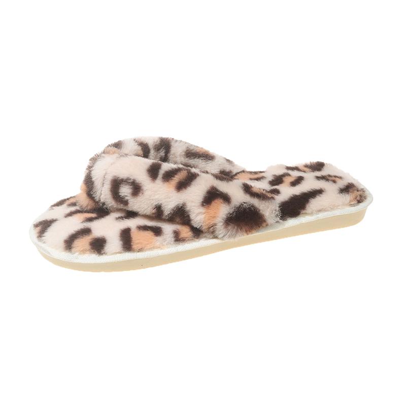 Fashion 2024 New Women's Thick-soled Non-slip Plush Slippers Autumn and Winter New Home Indoor Cotton Shoes Women's Plush Flip-flops