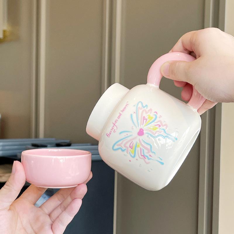 Graduation Gift To Teachers College Students Souvenir Birthday Girls Ceramic Mug with Lid Water Cup Practical Cup