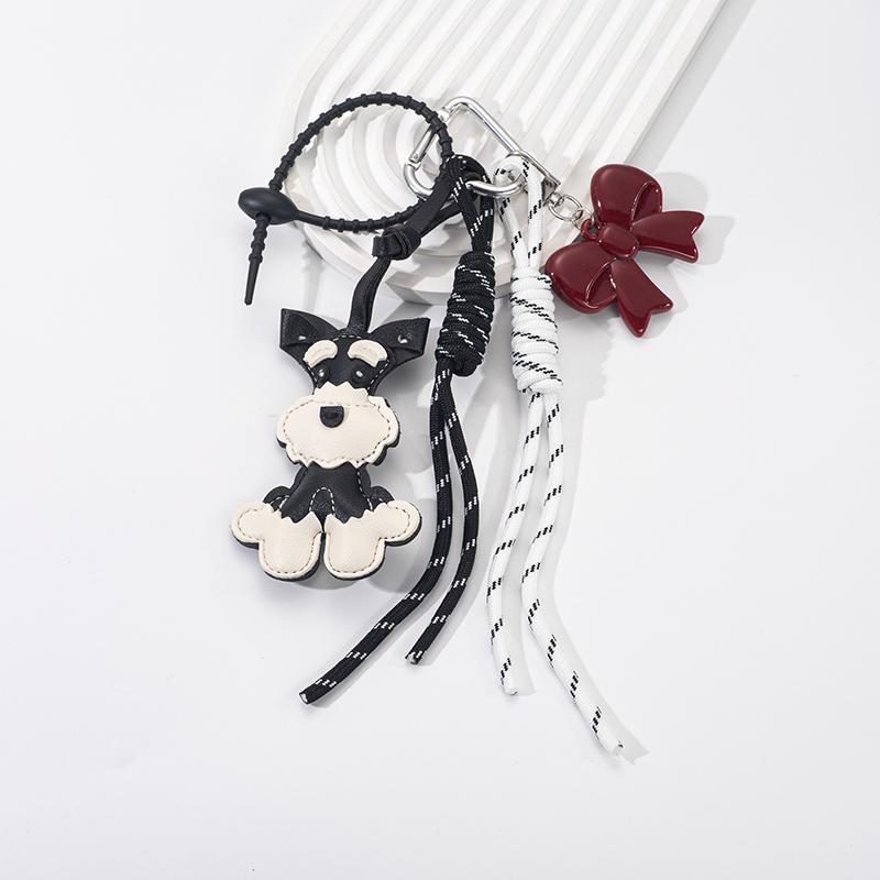 Dámský roztomilý zvířecí knírač PU kůže štěně batoh přívěsek tkaná šňůra batoh závěsný přívěsek tašky doplňky