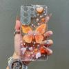 Sparkling Diamond Butterfly Pearl Pattern Case For Samsung S26 Ultra S25 S24 Plus S23 Ultra Soft Bling Glitter Silicone Cover