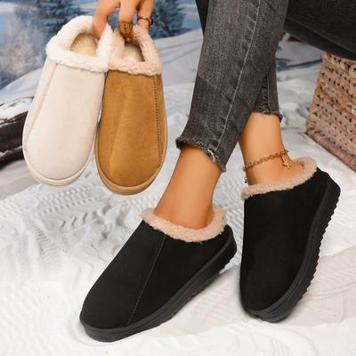 Damskie Modne Kapcie Botki z Zamkniętym Palcem w Dużych Rozmiarach z Bawełnianą Podszewką Nowy Zimowy Styl Śnieżny