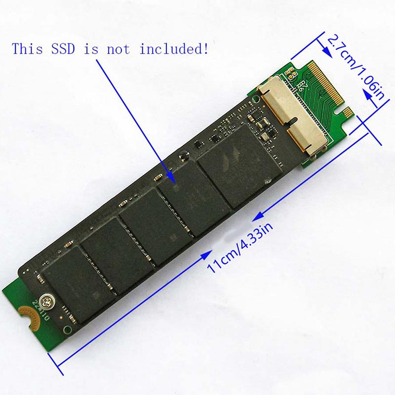 For Macbook Air Pro 12+16 Pins Ssd To M.2 Key M (Ngff) Pci-E Adapter Converter