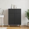Sideboard Black 66 x 34.5 x 90 cm Particleboard