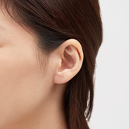 ESTELLE [Official] Women's Earrings, 18K Pink Gold with Cubic Zirconia (SS), 0231-3433-0010-0000