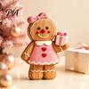 Seasonal Decorative Figures Christmas Gingerbread Man Ornament, Hand Painted Vintage Wooden Tabletop Atmosphere Decorations Figurine, Rustic