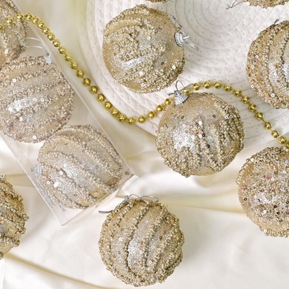 Foam Christmas Hanging Balls Champagne Xmas Balls Pendant Christmas Tree Ornaments  New Year