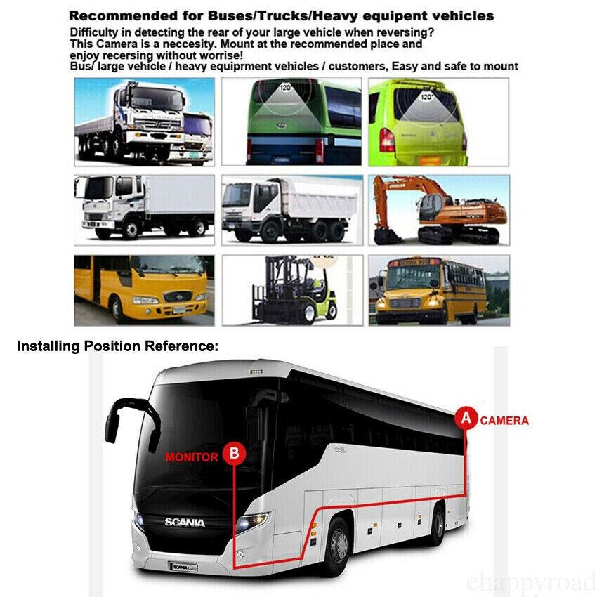 7 Zoll 9-36V 1024*600 Bildschirm Universelles LKW-Parkdisplay HD Rückfahrkamera mit Bildschirm Auto Rückfahrkamera Monitor