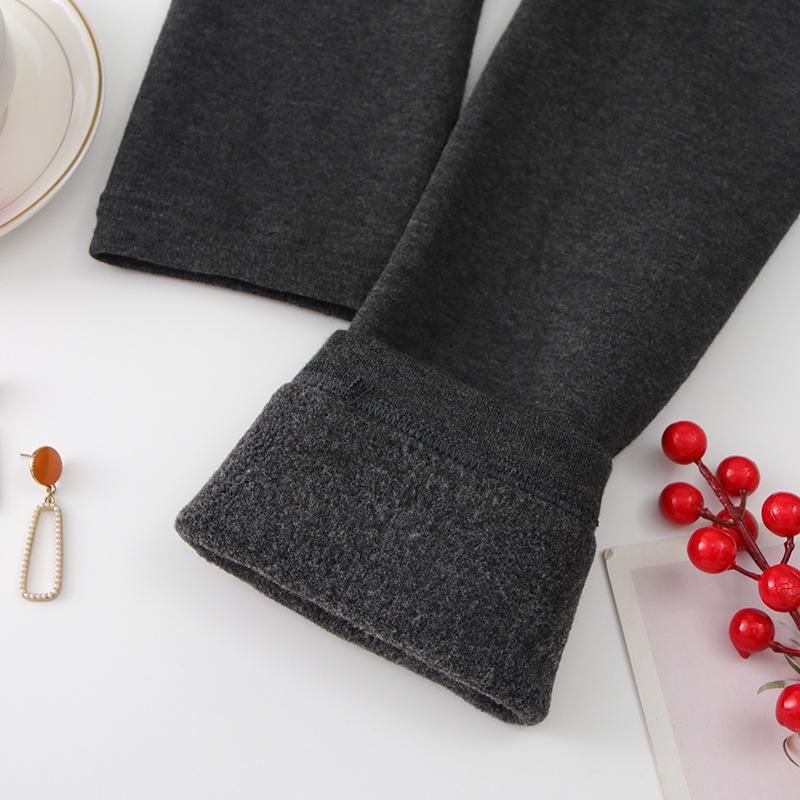 

Plus Size Women s Fleece Lined 400g High Elastic Black Leggings - Cozy, Warm Autumn/Winter Wear One Size 200g (Purple Waist)