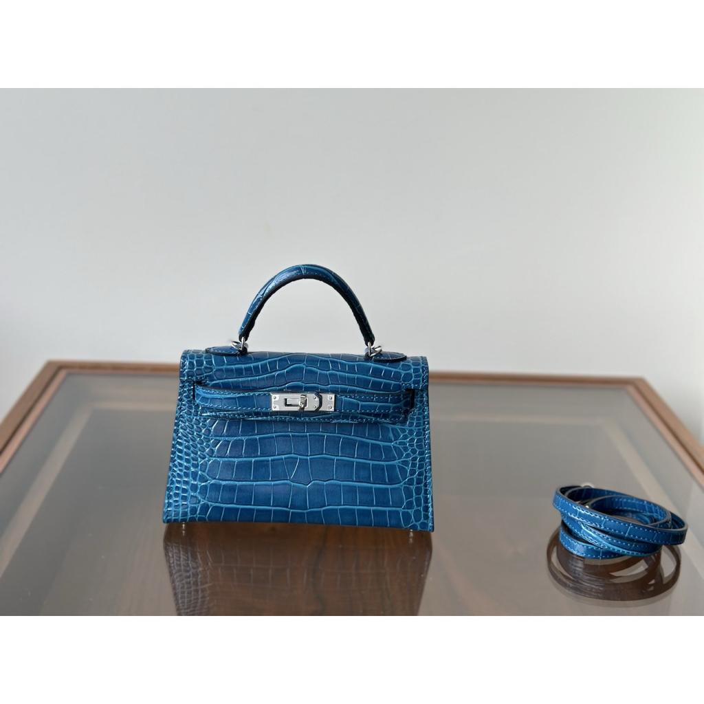 Kazilan 19cm crocodile pattern mini Kelli handbag fashion versatile shoulder messenger bag women's bag