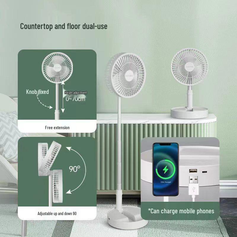 Hui Xiang Solar-Powered Silent Retractable Fan: Multifunctional, Foldable Model