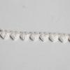 F22 Japanese Mercerized Cotton Embroidery Lace Trim with Small Heart Design, 0.8cm Width, for Skirt Hem Decoration and DIY Clothing.