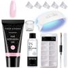 THR3E STROKES TOXINFREIES POLYGEL NAGELKIT I NAGELKUNST-KIT I POLYGEL NAGELVERLÄNGERUNGS-KIT für Aufbaugel UV-Nagelkunst-Kit Nagelverlängerungs-Set (PERLEN-SET