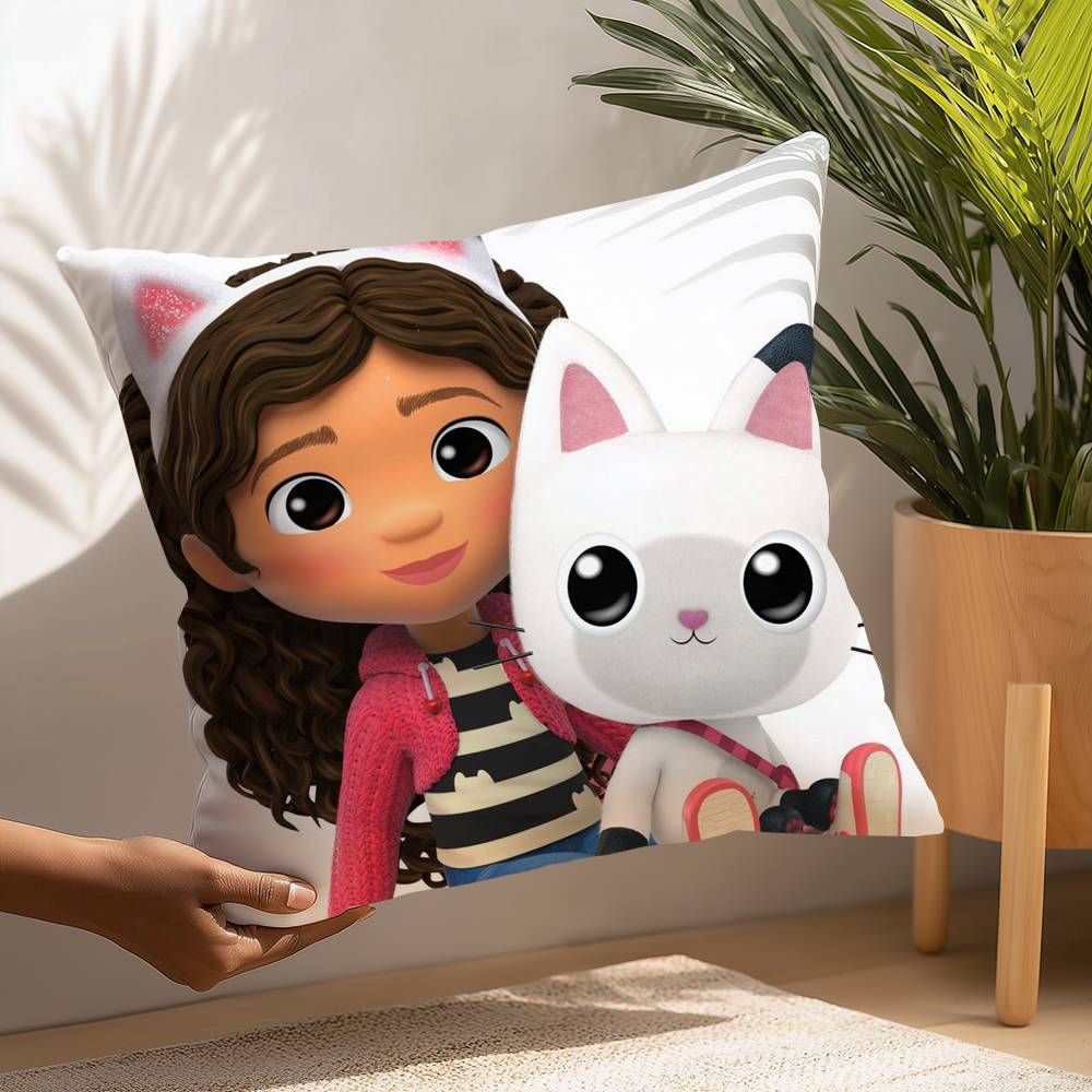 Cartoon Gabbys Mercat Cat Pillow Case Plush Fabric Soft  Pillowcase Double Sided Print Cushion Cover Household Gifts