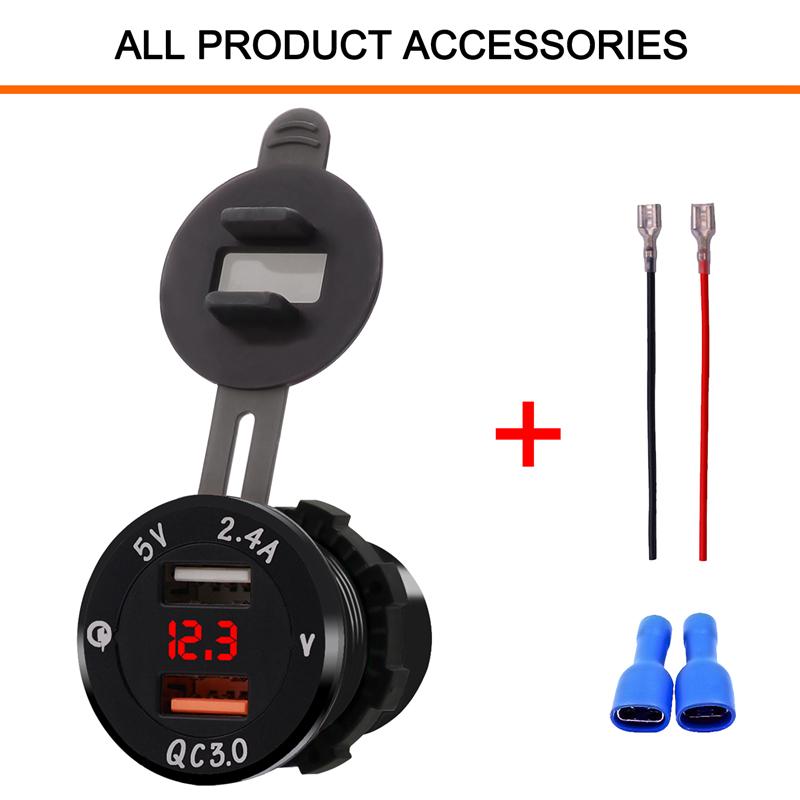 LMoDri Car Quick Charger QC 3.0 Power Adapter Dual USB Vehicle DC 12 V-24V Cigarette Socket Lighter 2 porf For iPhone