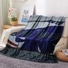 1PC Blue Claw Emblem Custom Name Patterned Flannel Blanket Suitable For All Seasons For Home Decor Warmth And Comfort Gifts Holiday Present