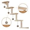 Estrutura de Escada de Gato de 5 Degraus Montada na Parede Prateleira de Escalada de Madeira Arranhador de Sisal para Gatos Montagem DIY Carga de 12kg para Brincar Dormir Escalar
