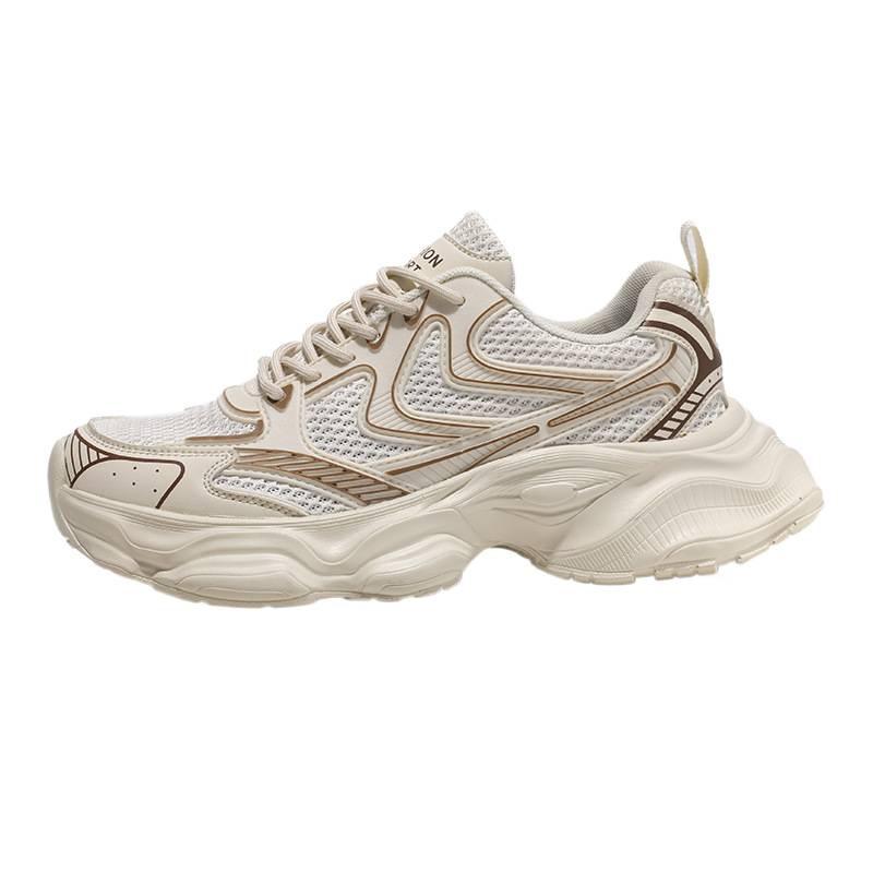 Men's shoes, sports shoes, men's new autumn mesh breathable men's platform, light and comfortable running shoes, trendy dad shoes