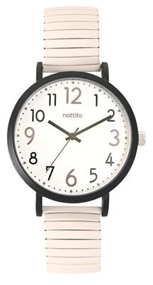 [Fieldwork] Women's Watch Analog Metal Band Bellows Belt Bellows Stainless Steel Simple Greco Beige ST300-1
