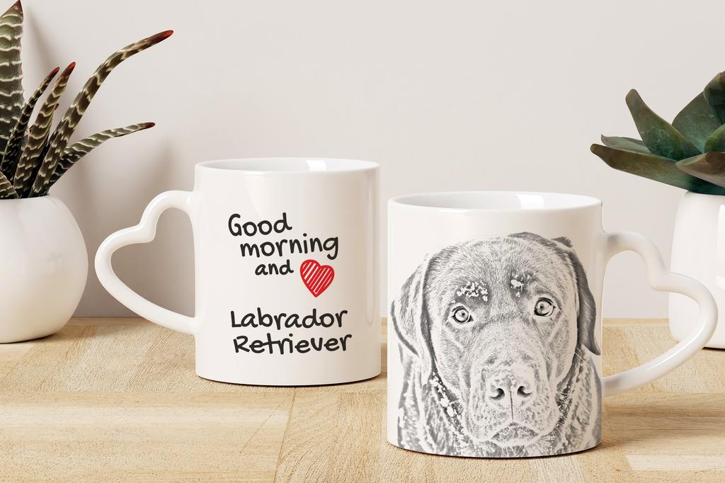 Labrador Retriever - cup with a dog, adorable cup with a heart-shaped handle, universal gift from the Art-Dog brand