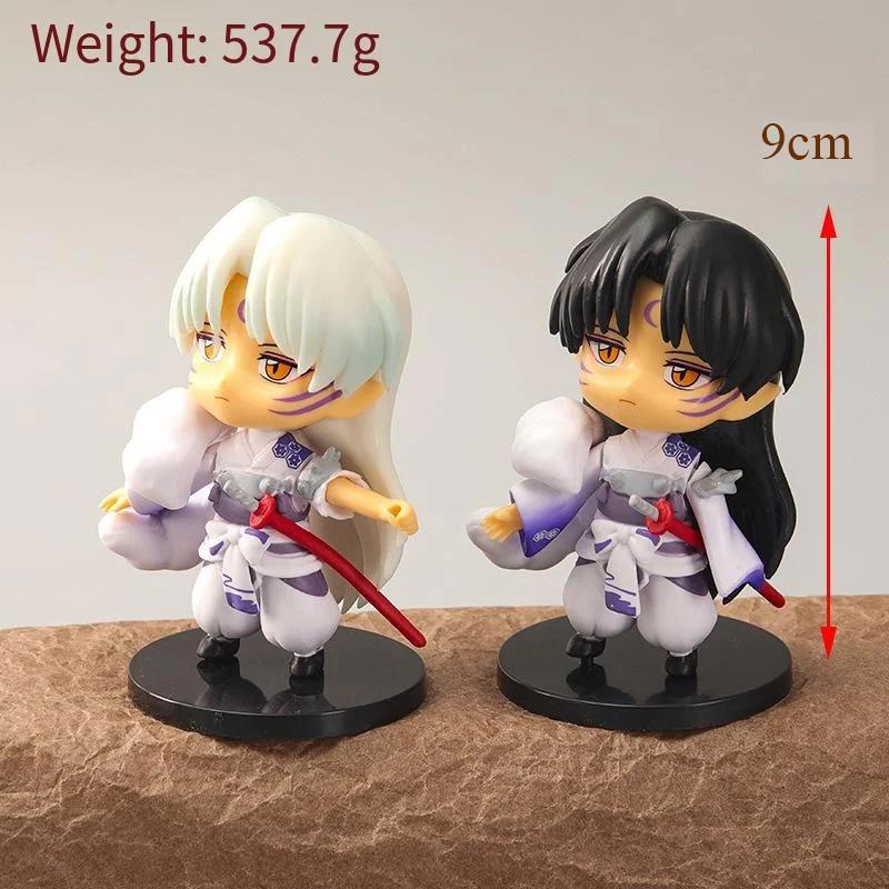 6 Teile/satz Cartoon Inuyasha Q Version Spielzeug Sesshoumaru Higurashi Kagome PVC Modell Anime Puppe Kinder Geschenk