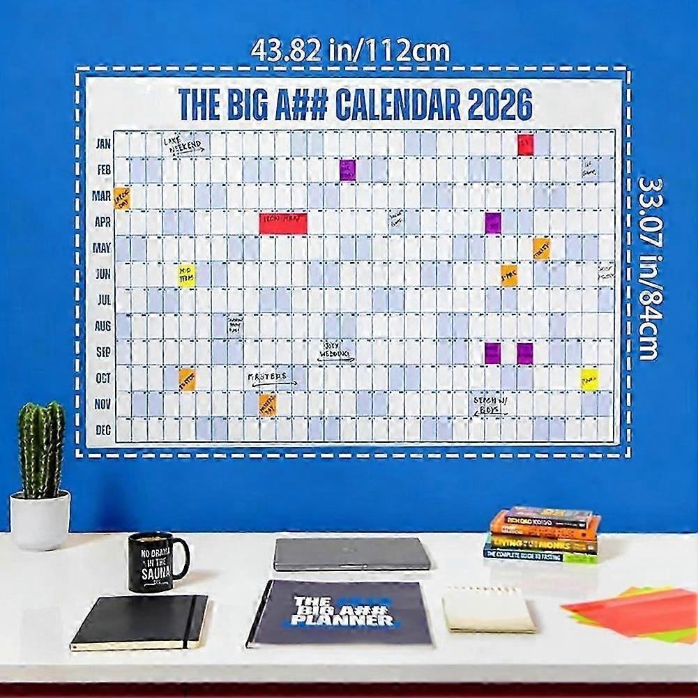 The Big A## Calendar 2026 - Oversized Wall Calendar with Pen & Stickers, 2026 Monthly Planner for Home Office, 33x43 Inches Less