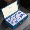 Kung Fu Tea Set, Household Ceramics, a Complete Set of Retro Sets, Blue and White Cover Bowls, High-end and High-grade Gift Boxes, Gift Souvenirs