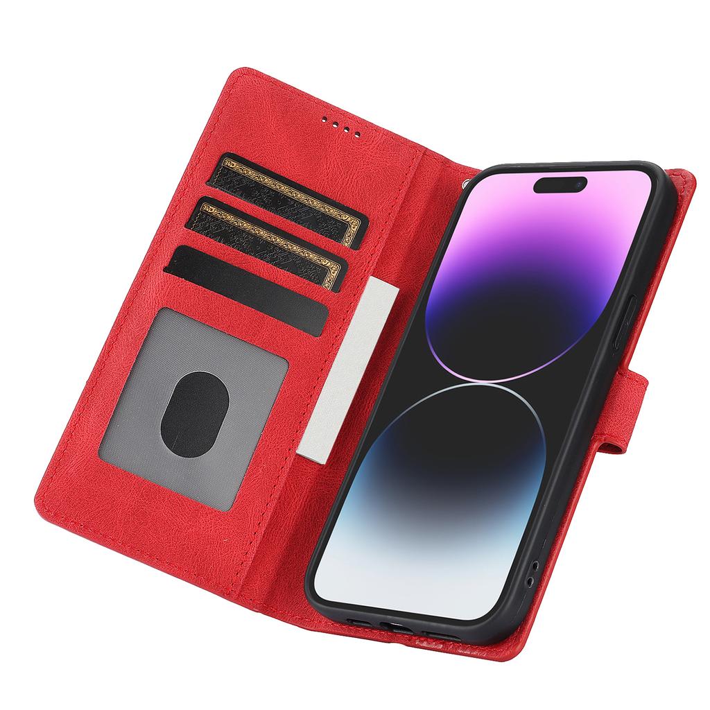 For iPhone 16 Case PU Leather Phone Cover Card Holder Magnetic Clasp Protective
