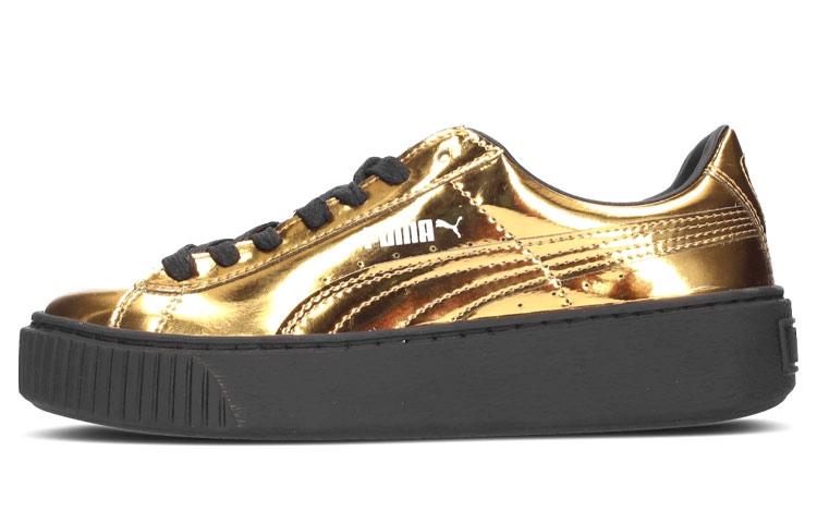 PUMA Basket Platform  Metallic Gold  Women s 362339-04 37.5