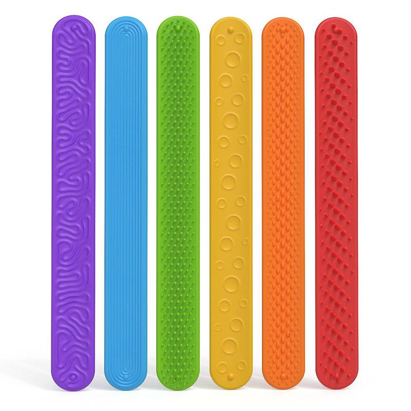 

Toys 6PCS Sensory Fidget for Textured Silicone Slap Bracelets Anxiety Autism ADHD Calming Down Stress Relief Gifts Kids