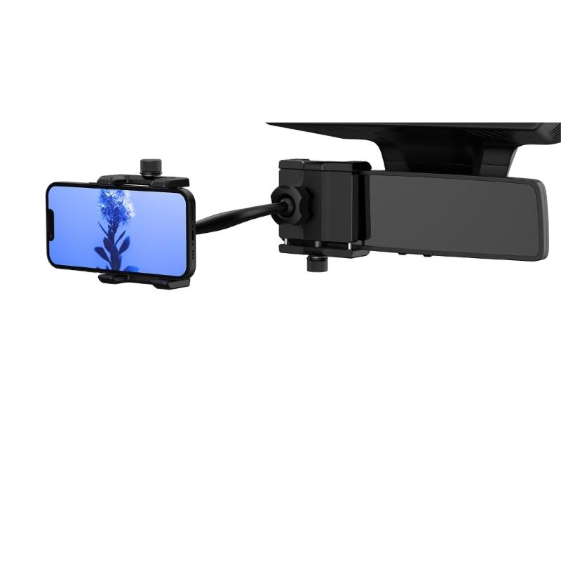 Auto Clamping Phone Holder for Car Rearview Mirror Antislip Silicone Universal Mount with 360 Rotation