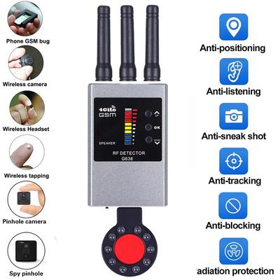 Bezdrôtový detektor RF signálu, GSM audio GPS tracker, mini kamera, vyhľadávač, IR skenovanie, AI pohotovostný režim, automatická detekcia G638W