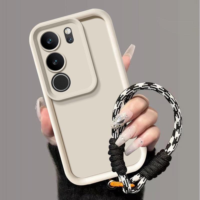 For Vivo V29 Case Vivo V29 Pro 5G Phone Case Weaving Lanyard Matte Back Cover Skin Feel Protection Shockproof Case