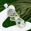 Ocean Jasper Gemstone Peridot Anniversary Engagement Pendant 925 Sterling Silver