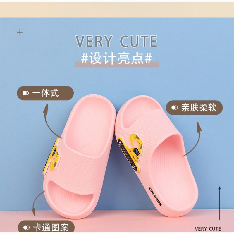 CAMKIDS Kids Cartoon Slippers Boys Girls Indoor Non-Slip Home Footwear Comfortable Soft Sole