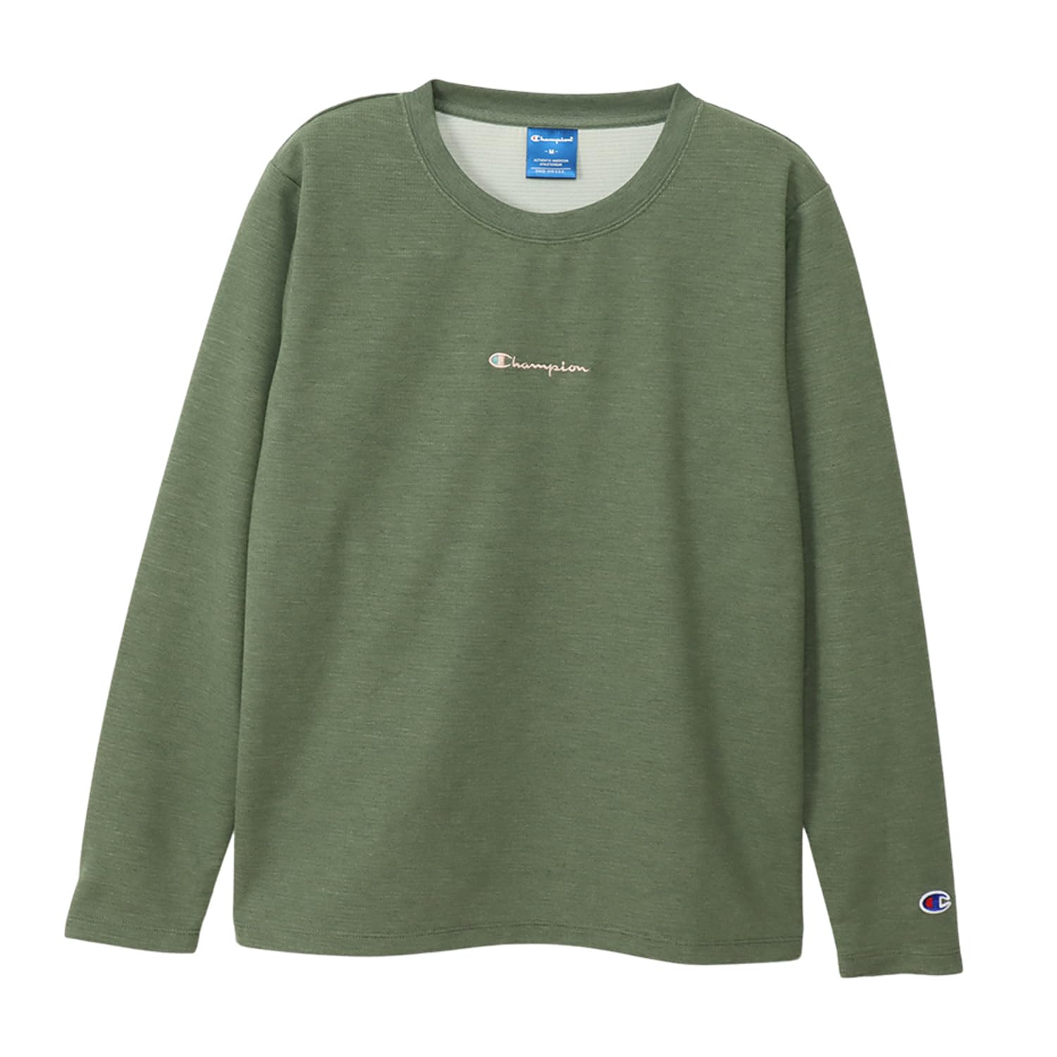 

Champion Футболка с длинным рукавом и круглым вырезом Quick UV Water с графическим логотипом, с длинным рукавом, вересково-оливковая, горловина, сушка, защита, водоотталкивающая, принт, футболка, женская