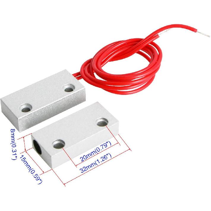Aoje-Link MC-51 NO Wired Magnetic Switch Door Window Reed Switch Micro Alarm Magnetic Contact Security Silver Gray 1pcs