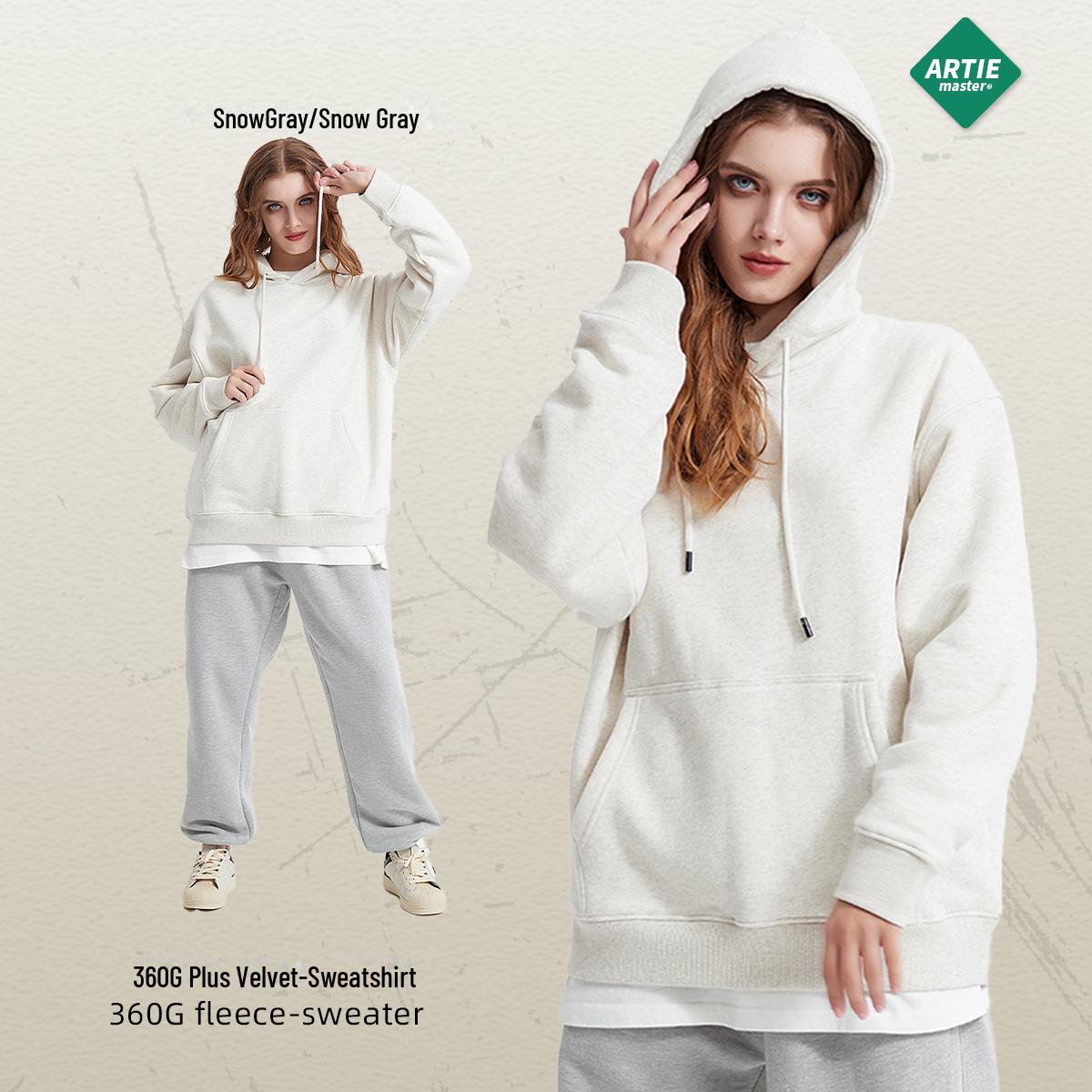 

ARTIE Мужская толстовка с капюшоном из флиса 18 цветов | Утолщенный бархатный свитер для осени и зимы L