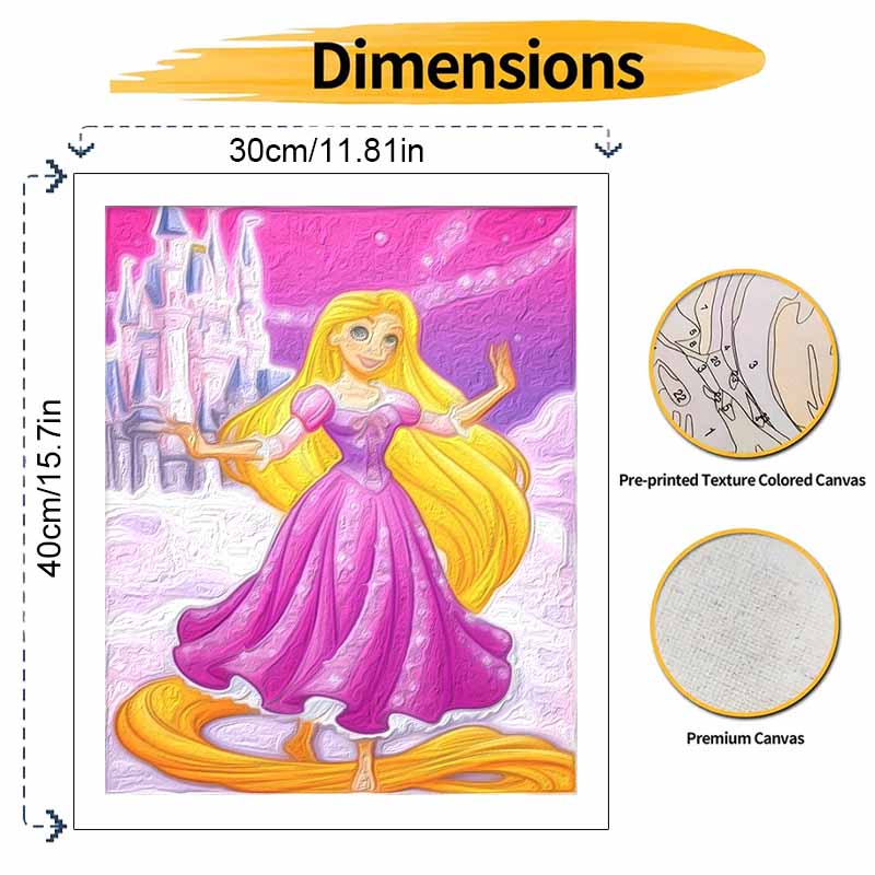 Disney Rapunzel DIY Oil Painting Art Painting Kit Home Wall Decor Handmade Gift Tangled Princess Castle Wall Art For Modern Room Decor