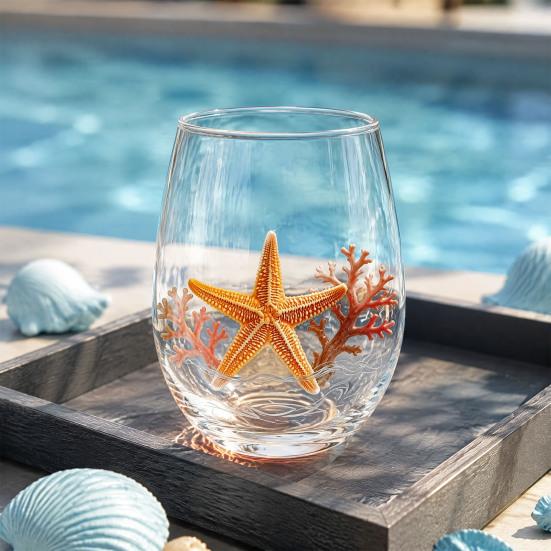 Pumpkin And Ghost Glassware Halloween Theme Glass Tumbler, Black Cat Skull Hand Painted Stemless Egg Shaped Cup, Spooky Lead-free for Party,