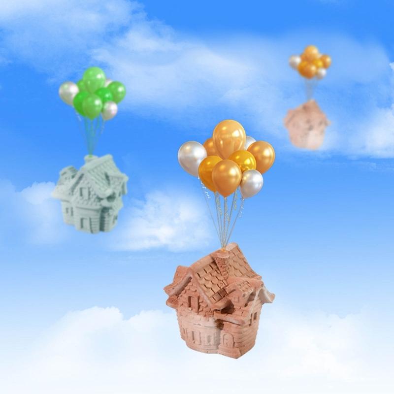 Fliegendes Haus Silikonform 3D Kleine Hausformen Ornament Bastelformen Sukkulenten Formen für Tischdekorationen