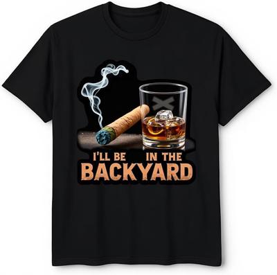 Cigar and Whiskey Backyard Lover Graphic T-shirt