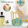 Telescopic Rotatable Dish Rack,Adjustable Plastic Bowl Cup Drying Rack for Kitchen Sink